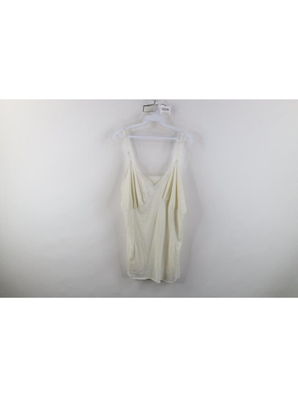 Vintage 70s Womens Large Babydoll Scallop Lace Camisole Lingerie Off White USA